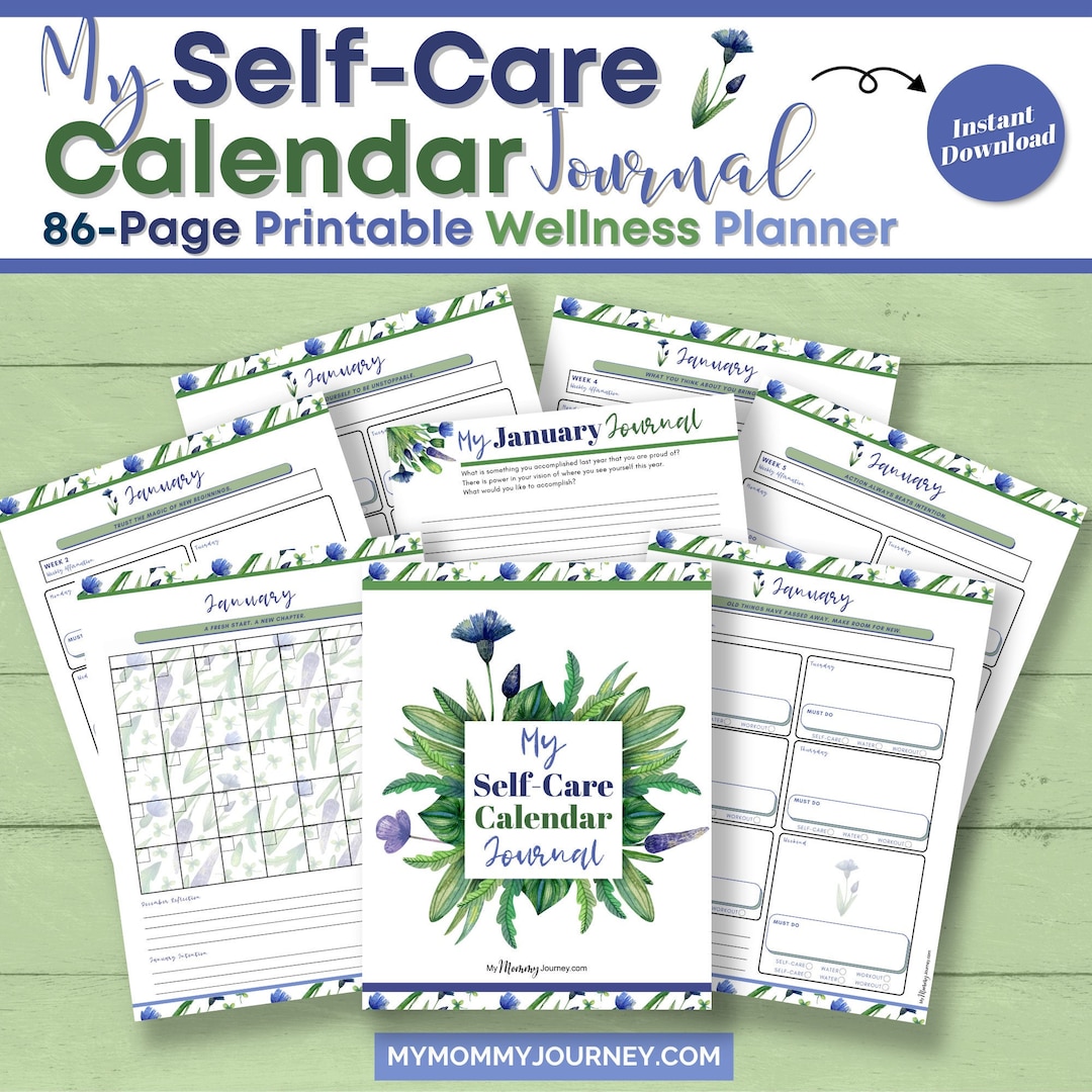 Selfcare Calendar Journal, Printable Selfcare Planner, Wellness Selfcare Calendar Journal, Printable Selfcare Planner, Wellness