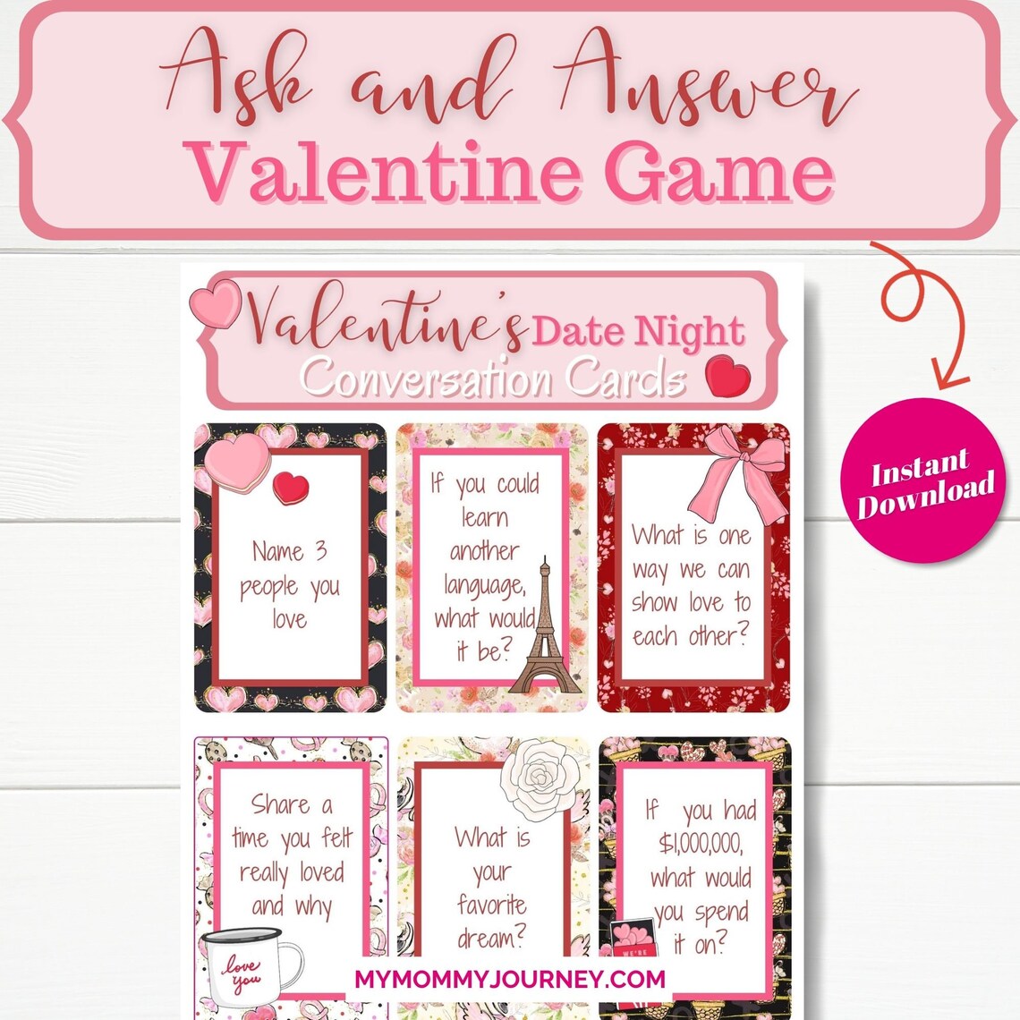 Valentine's Day Conversation Starters 30 Question Cards Etsy