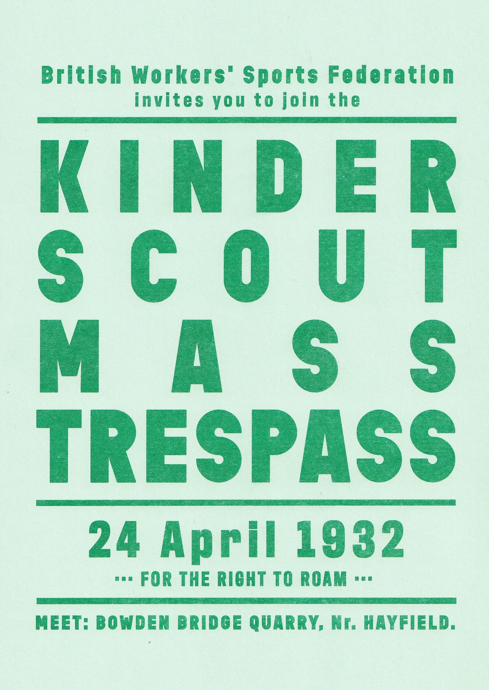 Kinder Scout Mass Trespass Impresión de arte Riso A4 Etsy