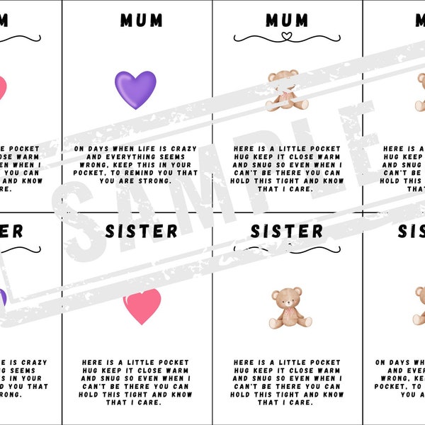 Printable Pocket Hug Backing Card - Etsy