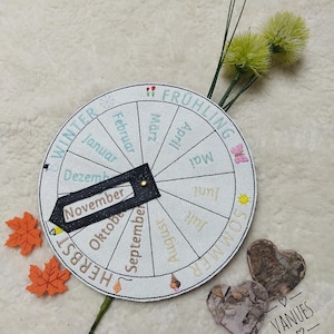 Seasons Clock 16x16 ITH Embroidery File