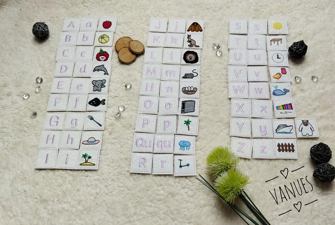 ABC Alphabet Buchstaben Memory ITH Stickdatei 10x10 | Etsy