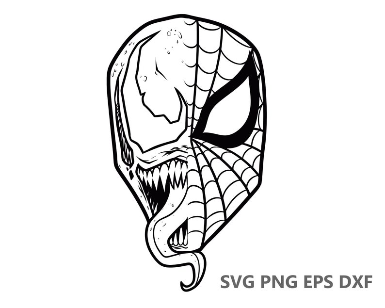 Spiderman Mask Venom SVG Cutting Files eps dxf png Cricut Etsy