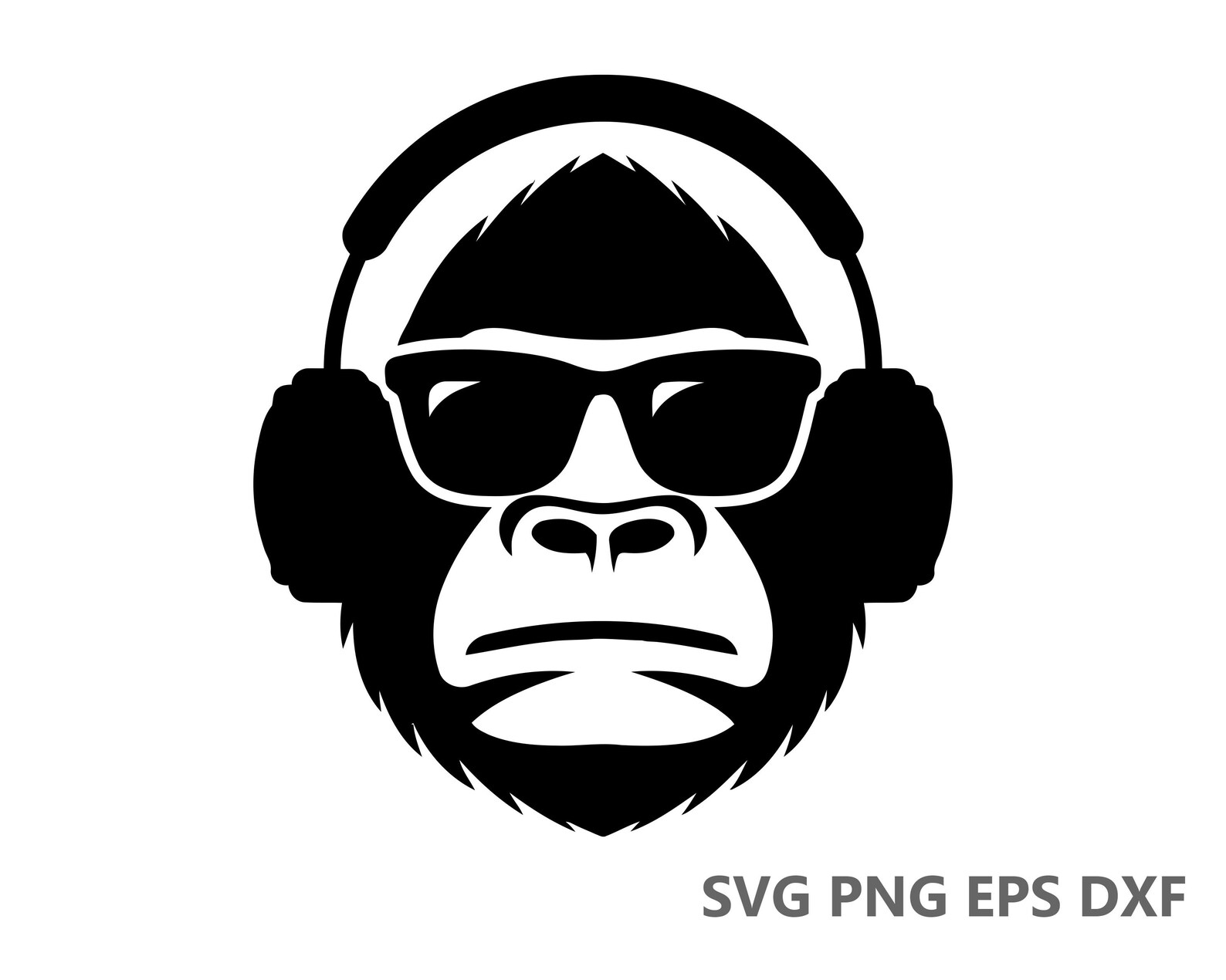 Funny Monkey Sunglasses SVG Cutting Files eps dxf png Cricut | Etsy