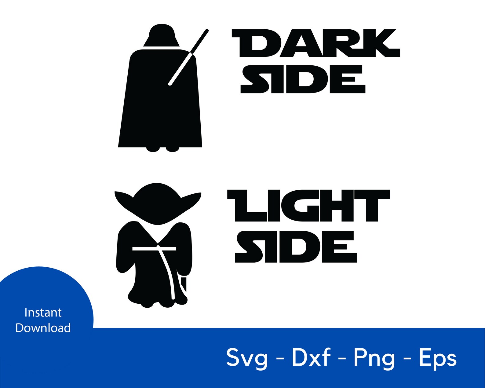 Dark Side Light Side Starwars Cutting Files eps dxf png Cricut | Etsy
