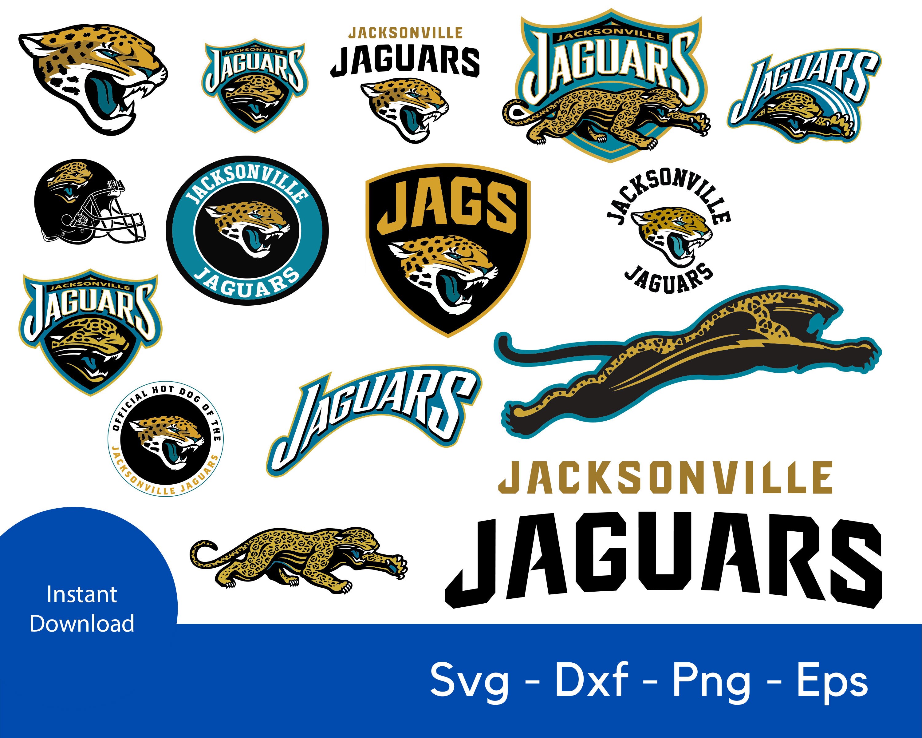 Jacksonville Jaguars NFL SVG Cutting Files eps dxf png Cricut | Etsy