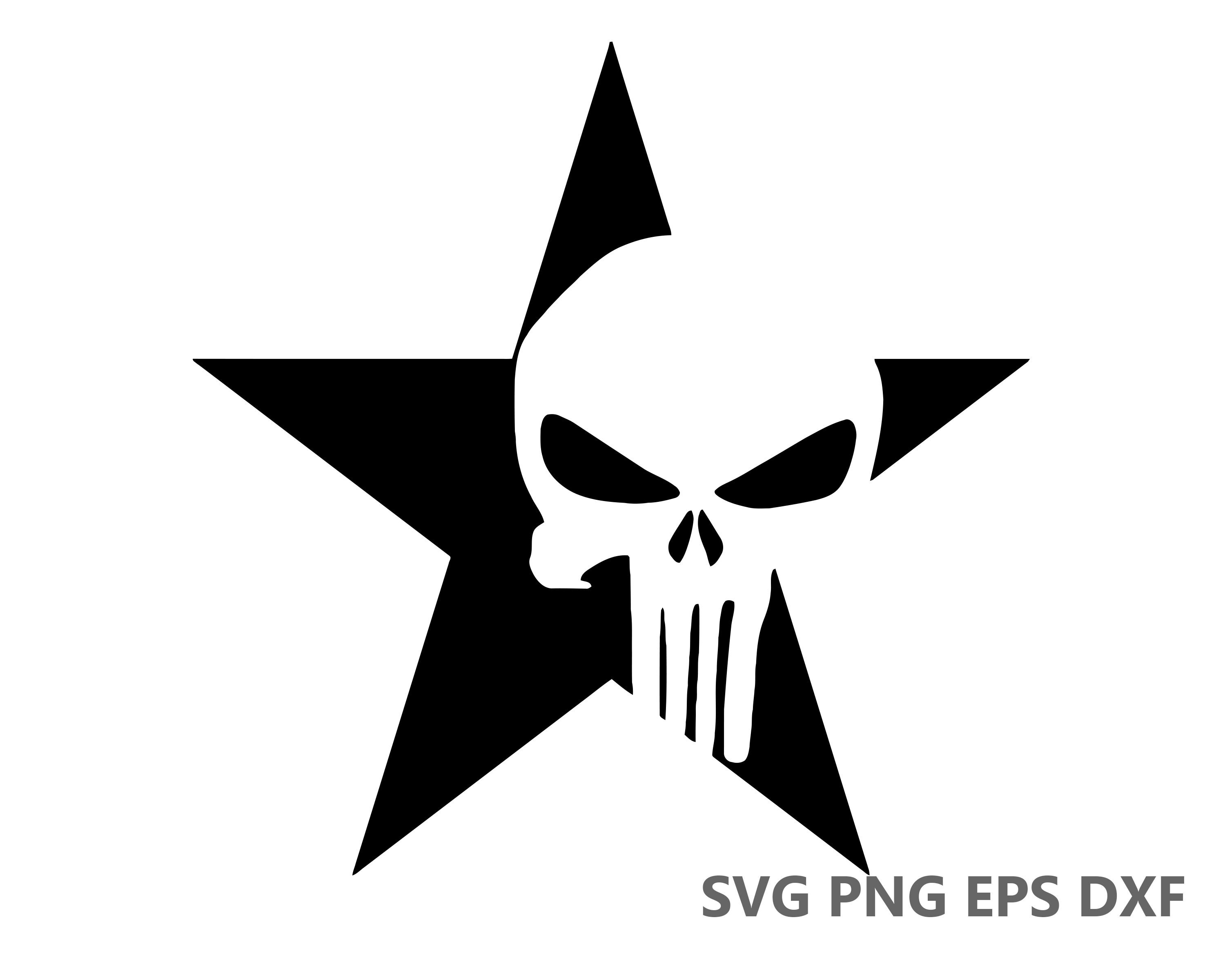 Punisher Star Skull SVG Cutting Files eps dxf png Cricut | Etsy