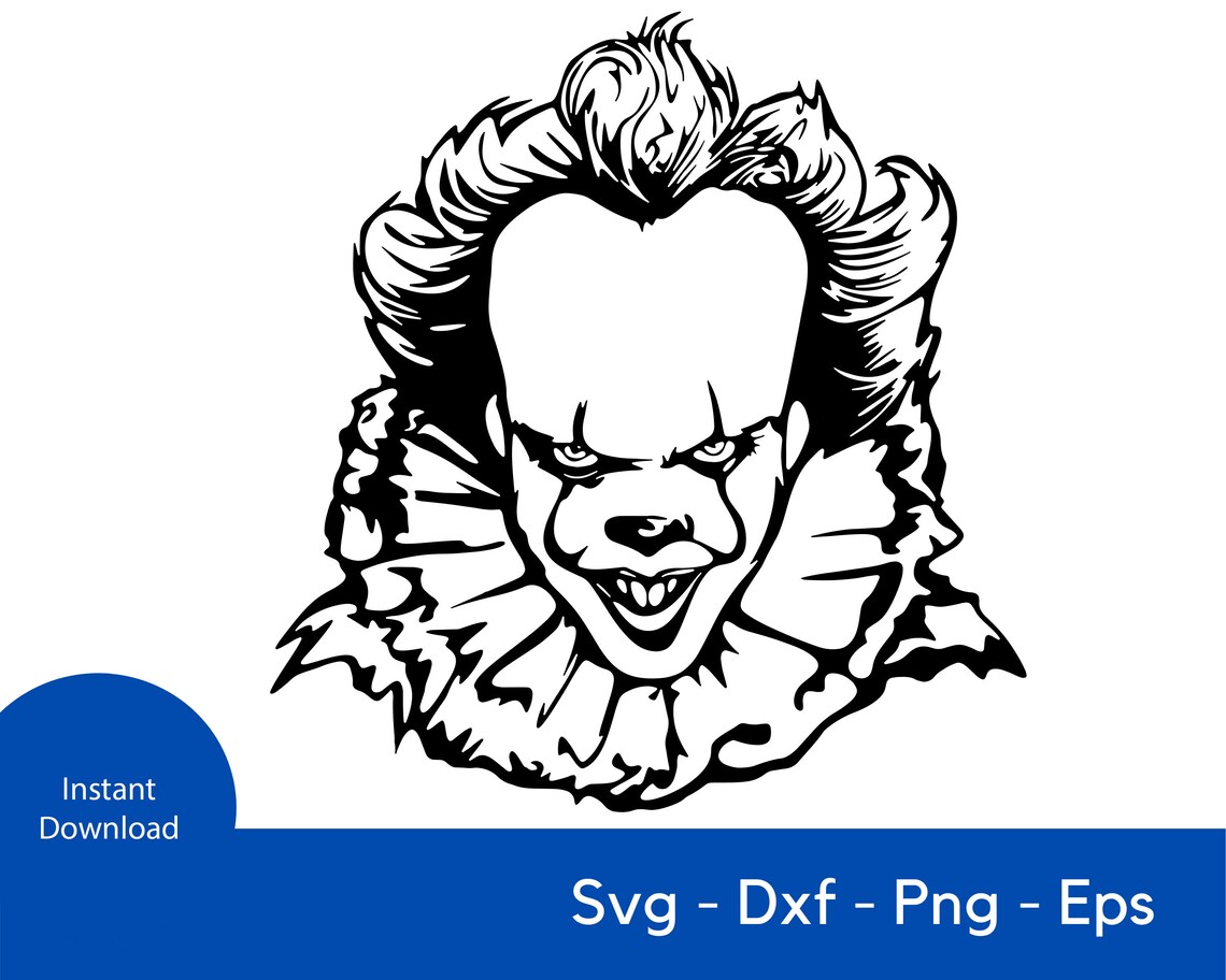 Pennywise IT SVG Cutting Files eps dxf png Cricut Silhouette | Etsy