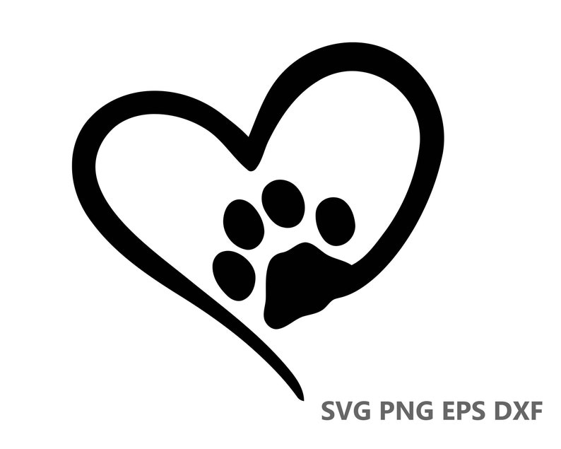 Download Wall Art T Shirts Instant File Download Dog Paw Print Love Heart Svg Cutting Files Eps Dxf Png Cricut Silhouette Decals Clip Art Art Collectibles Vadel Com