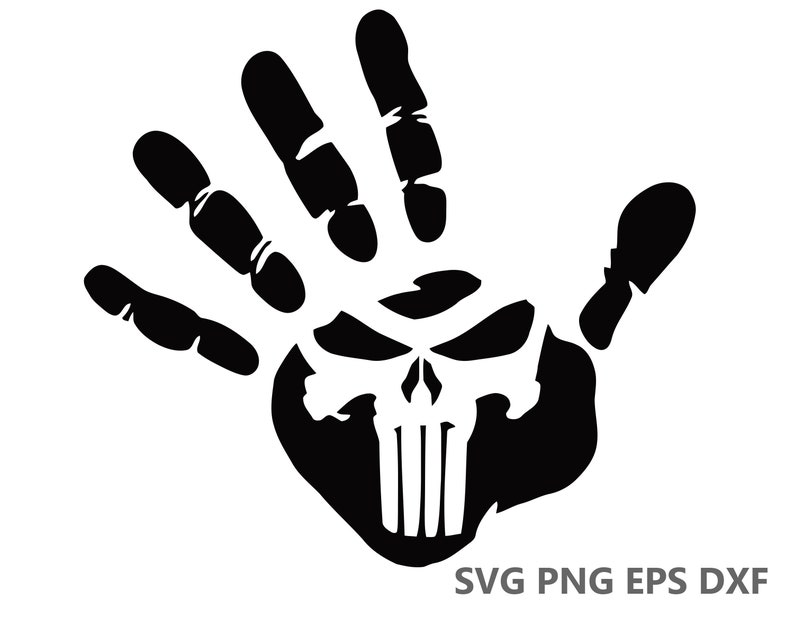 Download Wall Art Punisher Hand Print Svg Cutting Files Eps Dxf Png Cricut Silhouette Decals T Shirts Instant File Download Clip Art Image Files Embellishments Advancedrealty Com