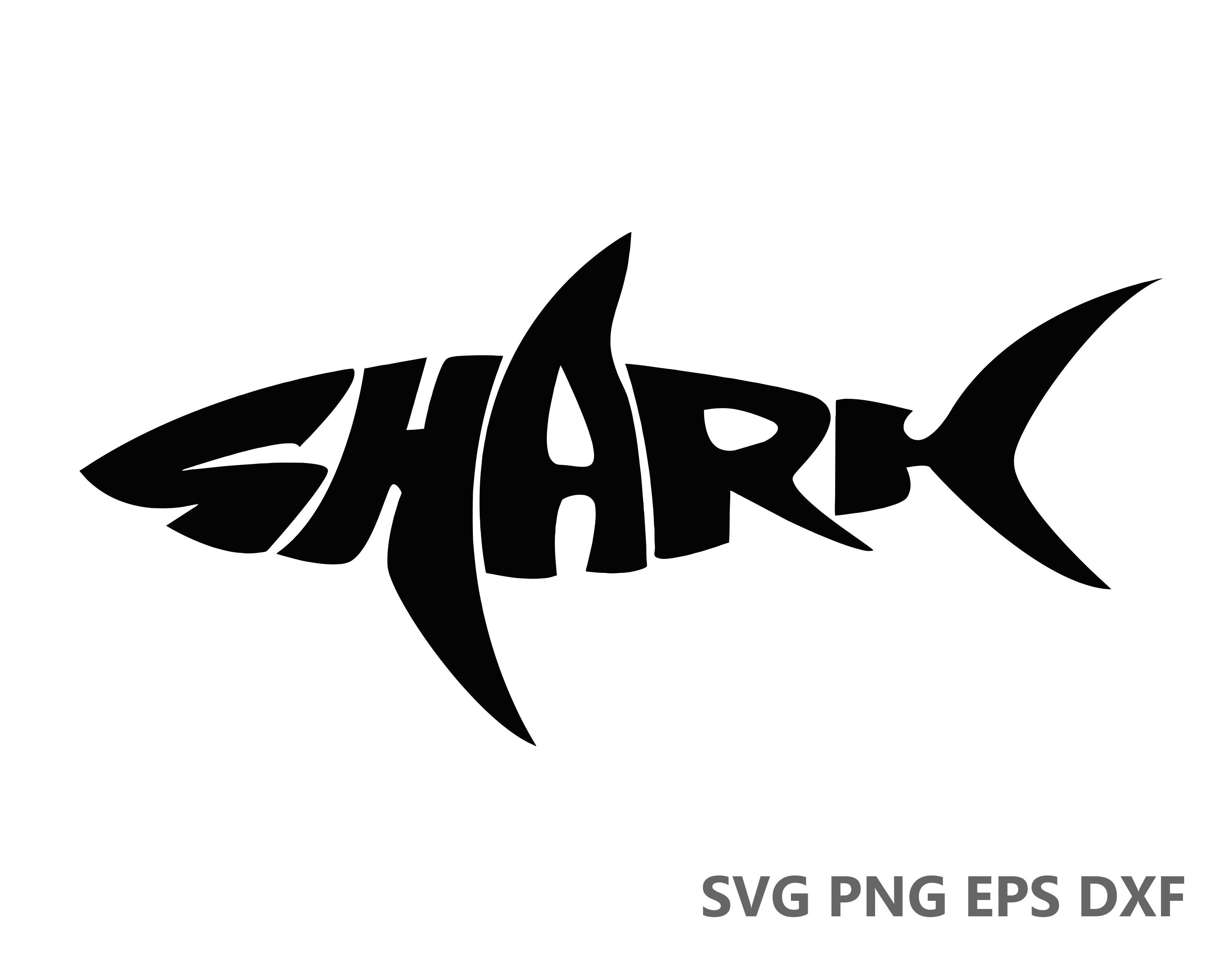 Shark SVG Cutting Files eps dxf png Cricut Silhouette Wall | Etsy