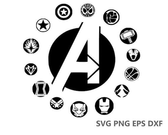 Avengers Circle logos SVG Cutting Files eps dxf png Cricut | Etsy