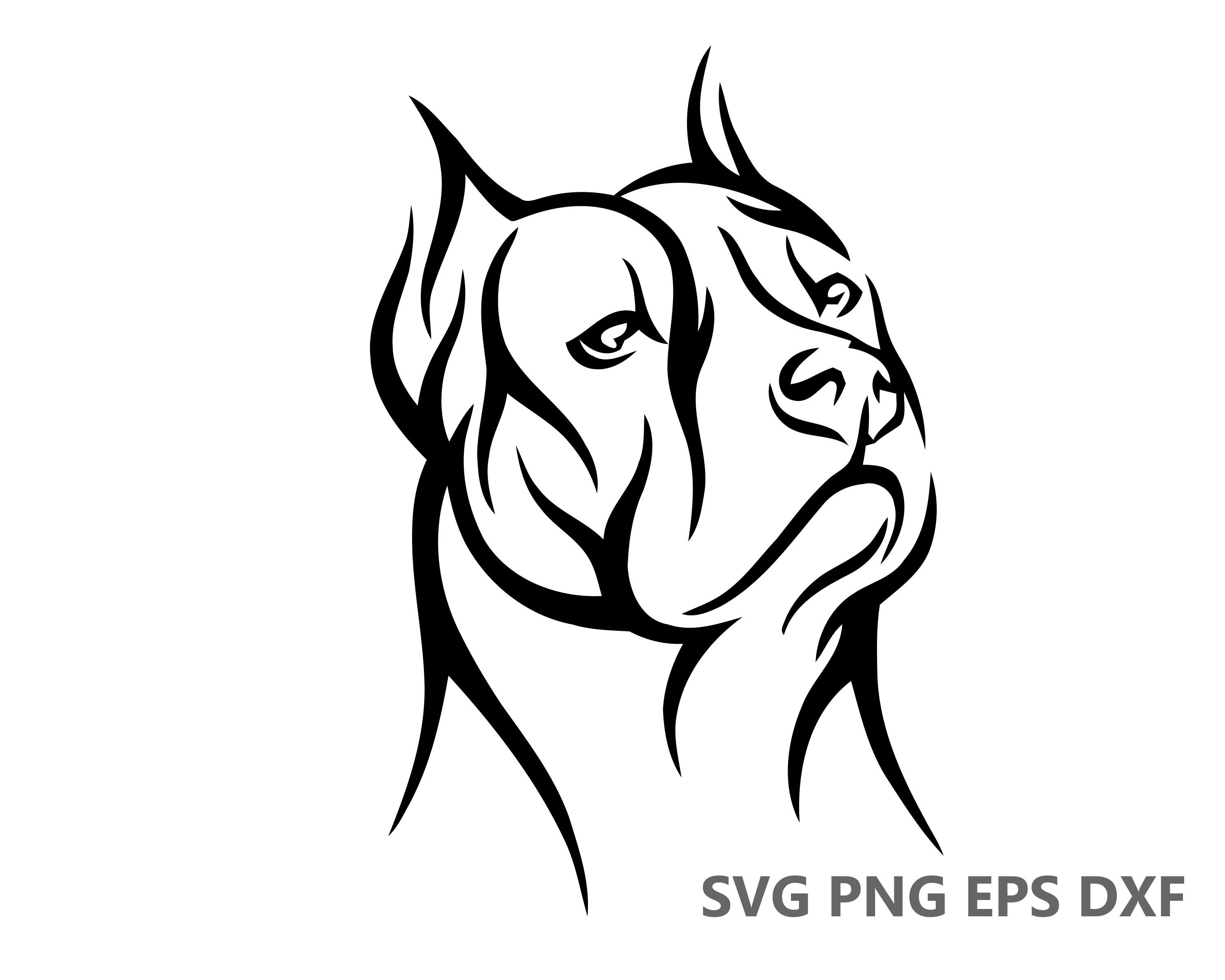 Tribal Pitbull Dog SVG Cutting Files eps dxf png Cricut | Etsy