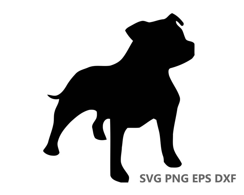 Staffy Bull Terrier Dog SVG Cutting Files eps dxf png Cricut | Etsy