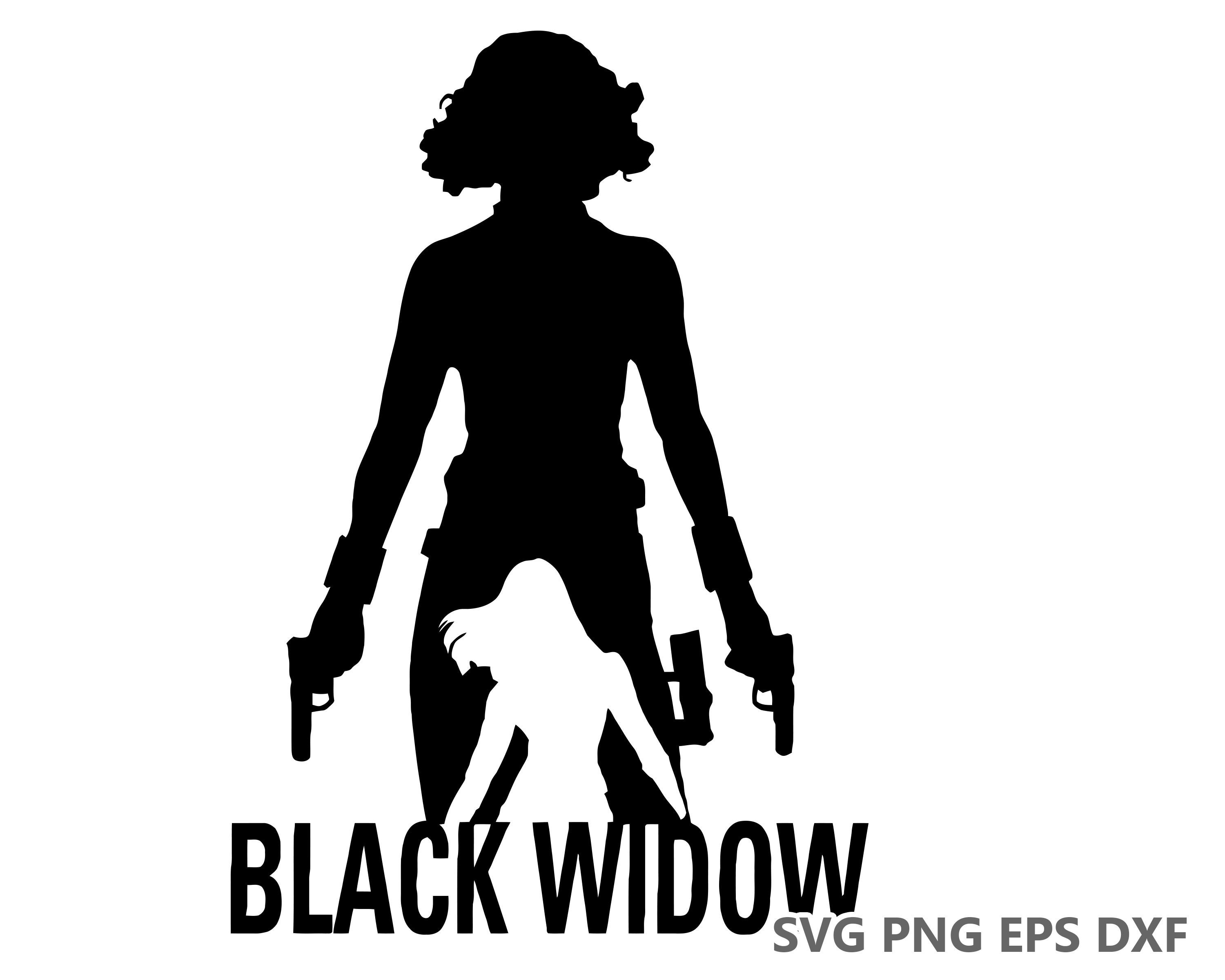 Black Widow Silhouette SVG Cutting Files eps dxf png Cricut | Etsy