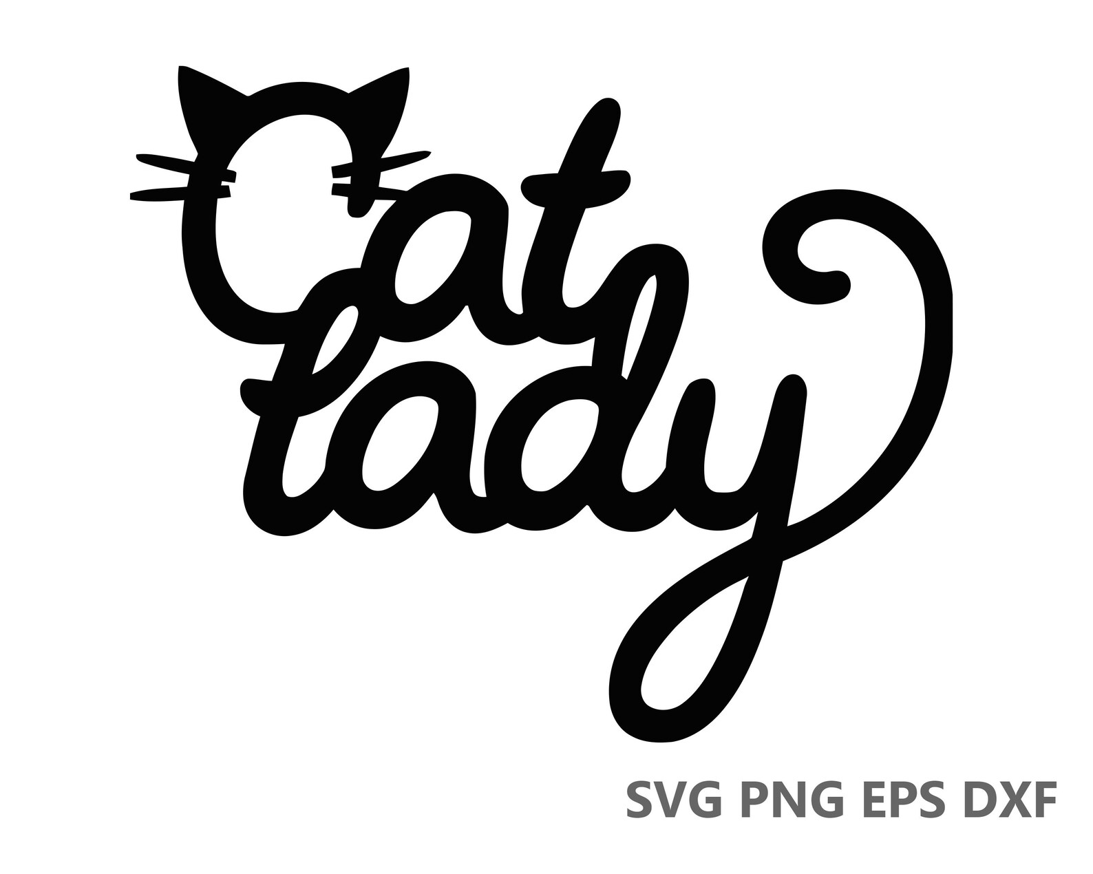 Cat Lady SVG Cutting Files eps dxf png Cricut Silhouette | Etsy