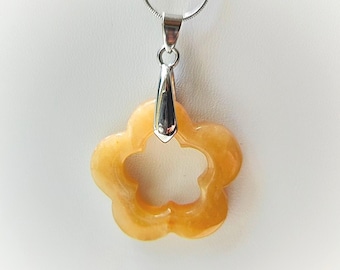 Yellow Aventurine Flower Necklace