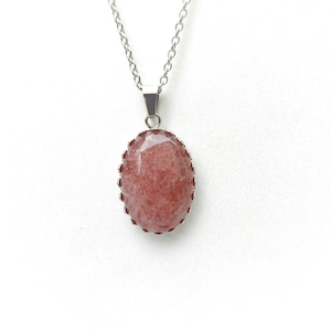 Strawberry Quartz Pendant Necklaces