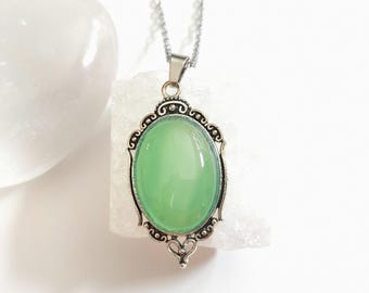 Green Crystal Pendant Necklace
