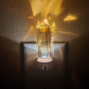 Smoky Quartz Crystal Tower LED Night Light with Light Sensor / Babyshower Gift / Baby Shower Gift