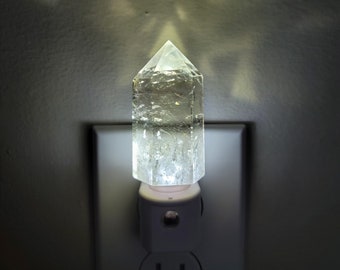 Citrine Crystal Tower LED Night Light with Light Sensor / Babyshower Gift / Baby Shower Gift