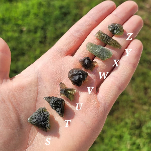 Genuine Moldavite Tektite Specimen - Authentic Czech Republic Meteorite, Raw Energy Crystal for Collection & Healing