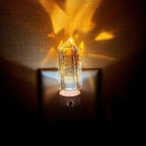 Smoky Quartz Crystal Tower LED Night Light with Light Sensor
