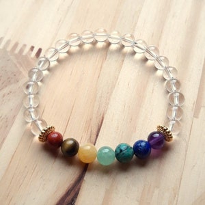7 chakra bracelet in natural stones: several sizes to choose from