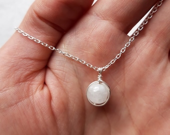 Moonstone necklace and 925 sterling silver chain, other stones of your choice, Women's gift