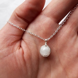 Maansteen ketting en 925 sterling zilveren ketting, andere stenen naar keuze, damescadeau