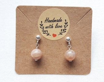 Sunstone earrings and 925 silver studs, women's gift