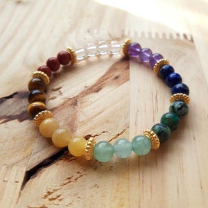 7 chakra bracelet in natural stones: different sizes to choose from