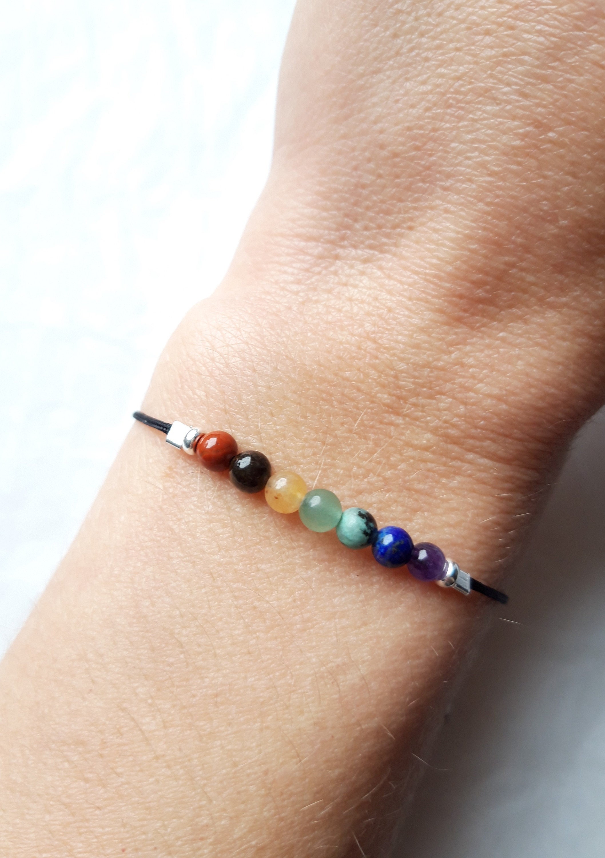 Bracelet 7 chakra pierres naturelles 4mm