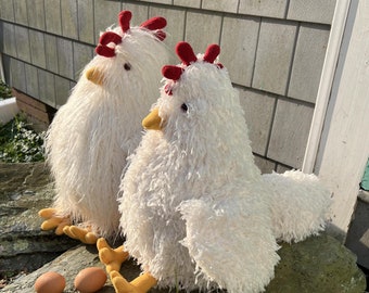 Popcorn Chicken PDF Sewing Pattern Plush Stuffed Animal 16"