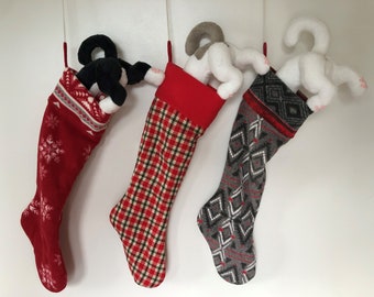 Curious Kitty Weihnachtsstrumpf PDF Schnittmuster