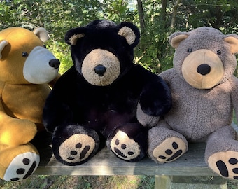 Filbert Bear PDF Sewing Pattern Teddy Bear 18" Black Brown Grizzly Stuffed Animal