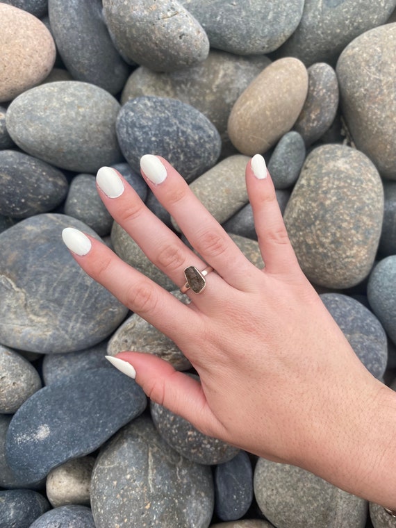 Genuine Moldavite Ring, 925 Sterling Silver, Size… - image 3