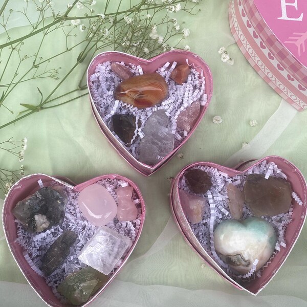 Crystal Chocolate Box; Valentine’s day Crystal Set; Mystery Crystals Value of 20 dollars +, 55+, 100+ Large Size, Gifts for her