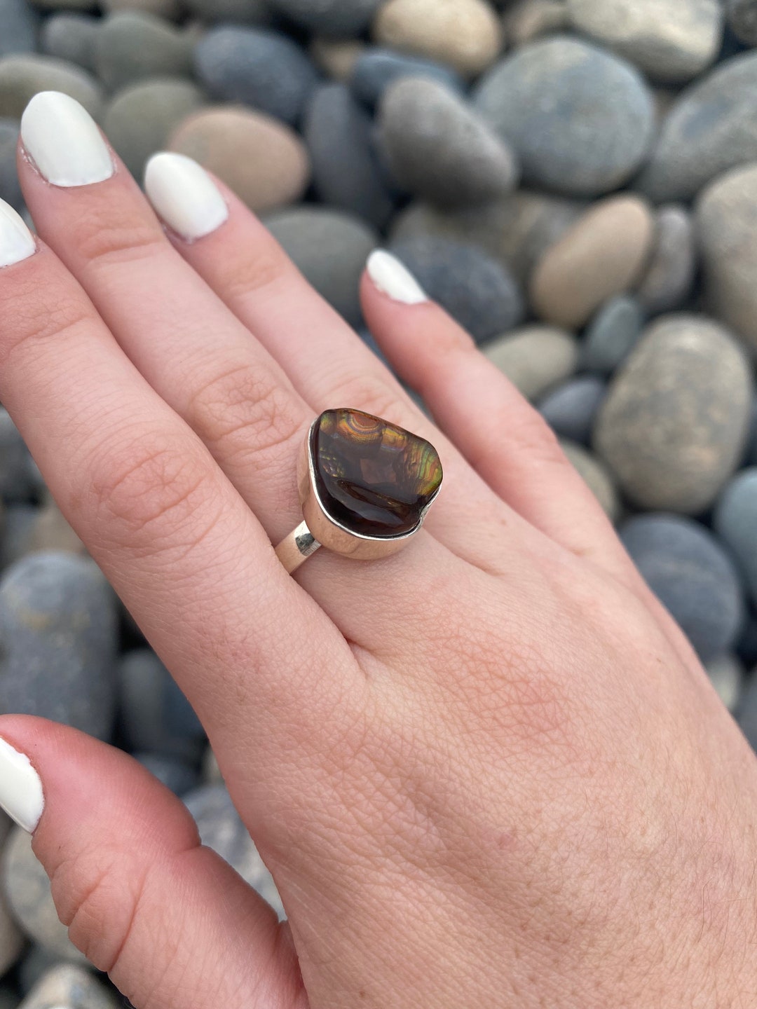 Fire Agate Ring, Genuine 925 Sterling Silver Fire Agate Ring, Size 7 Etsy