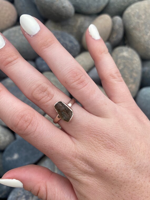 Genuine Moldavite Ring, 925 Sterling Silver, Size… - image 4