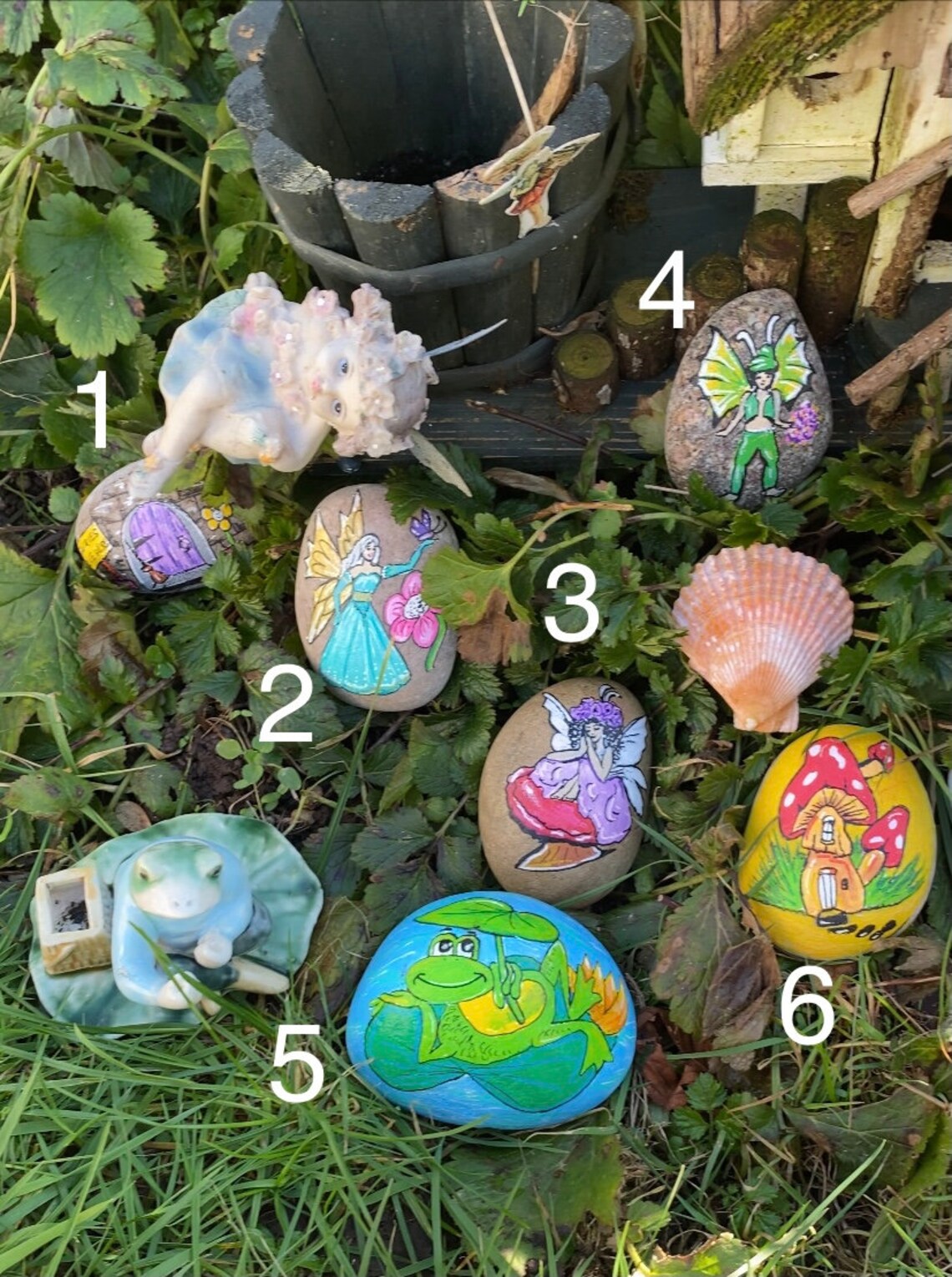 Fairy pebbles/ Fairy garden pebbles/ Hand painted fairy garden Etsy