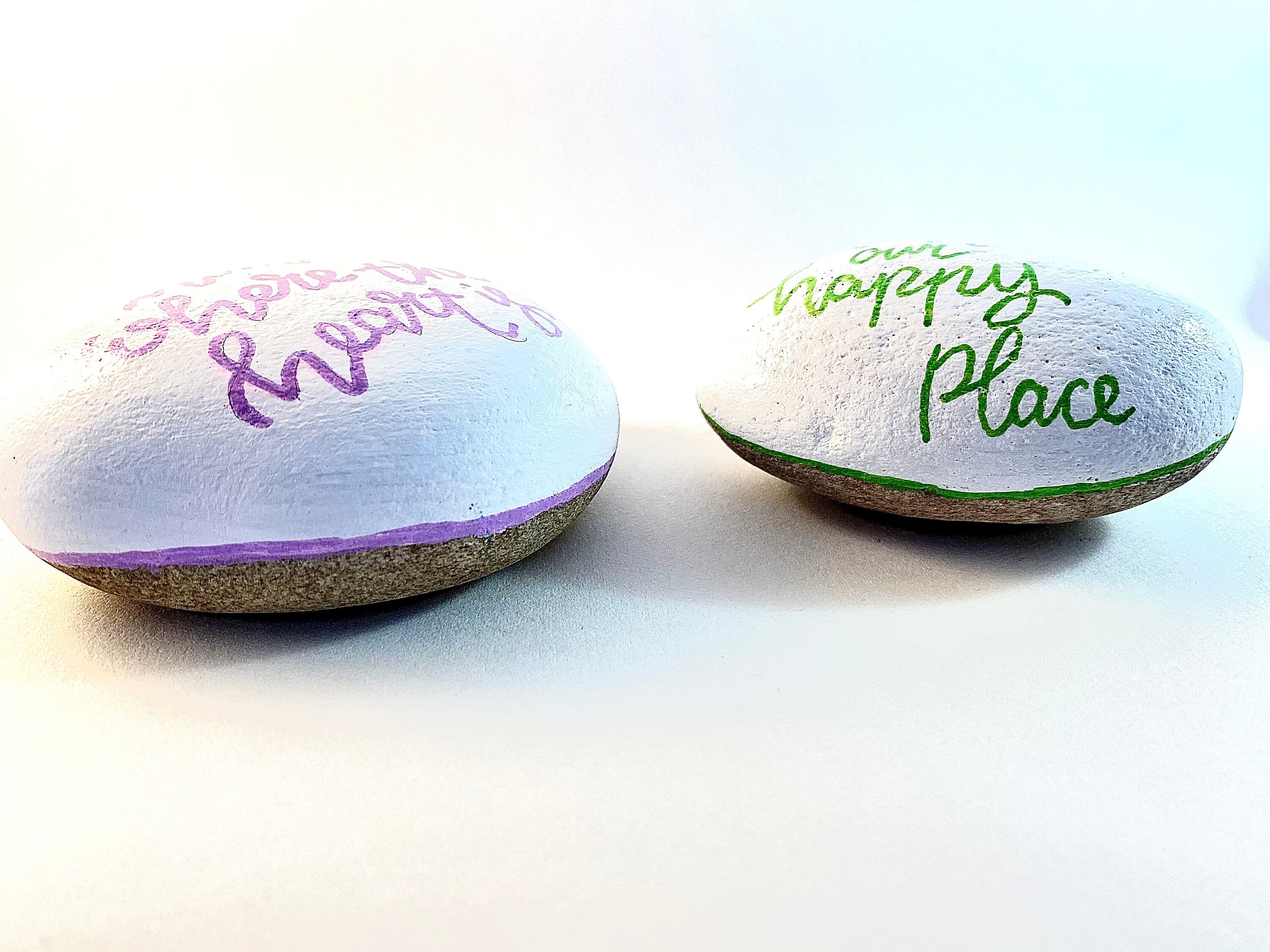 Hand painted happiness pebbles/ Positive hand painted pebble/ Etsy