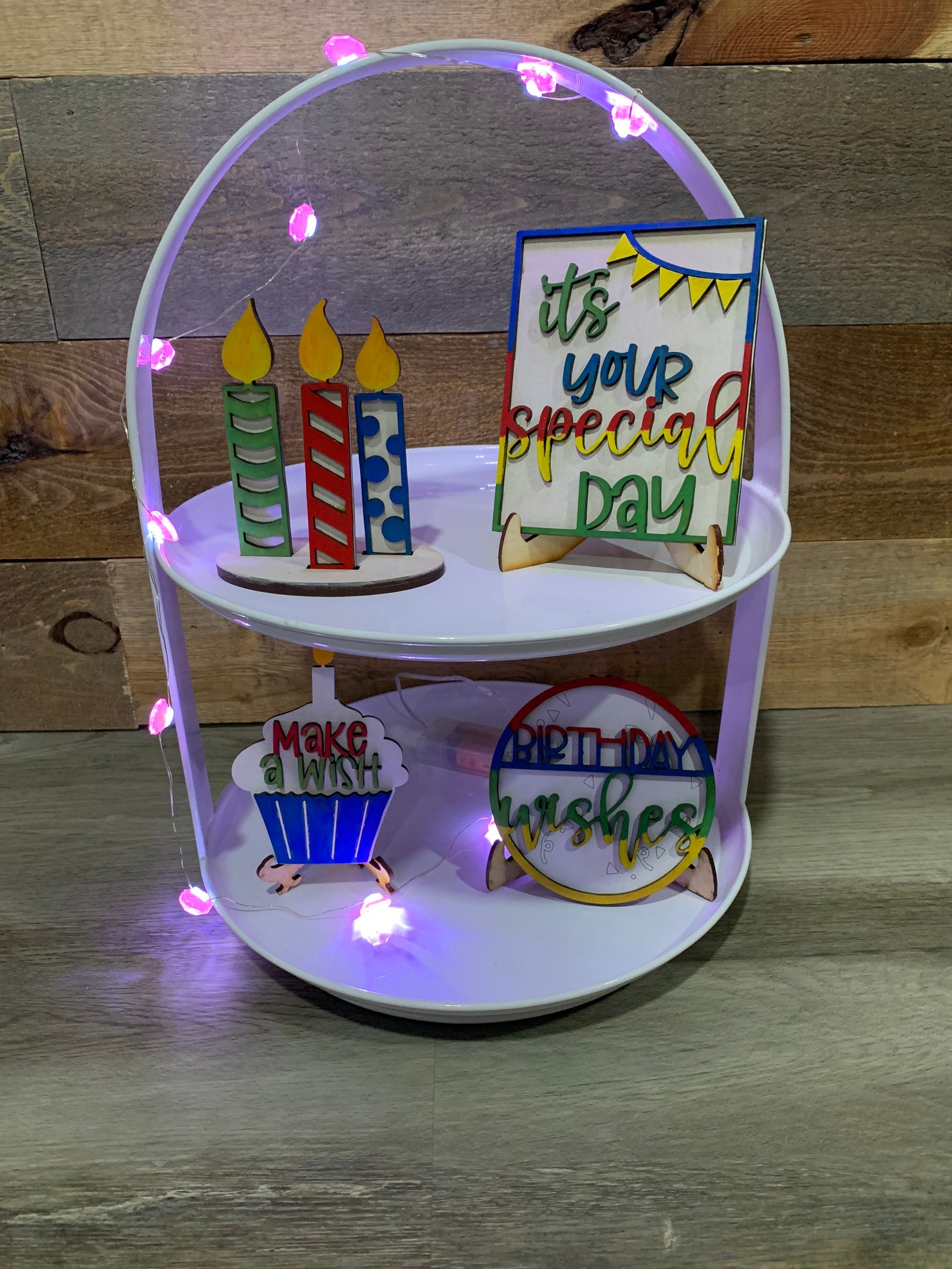 Birthday Tiered Tray Decor Etsy