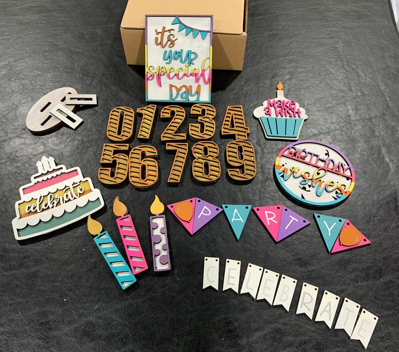 Birthday Tiered Tray Decor Etsy