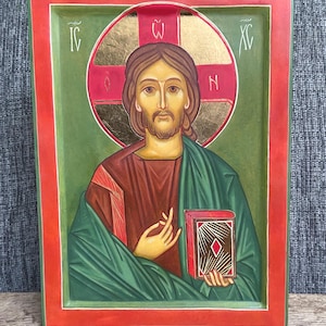 The Christ Pantocrator / hand- painted orthodox icon