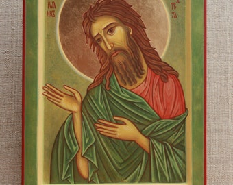 The glorious Prophet and Forerunner John the Baptist  / Hand painted orthodox icon