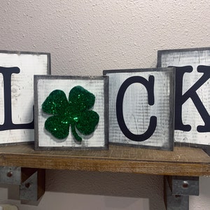 Reversible Valentine's Day/St. Patrick's Day Wood Block Letters