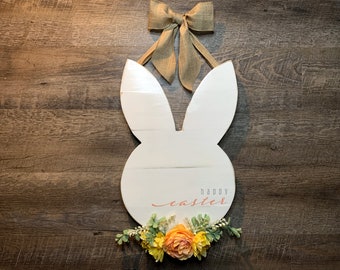 Easter Bunny Door Hanger | Welcome Sign | Farmhouse Easter Decor | Easter Door Hanger | Door Decor