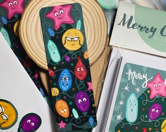 Holiday Bookmarks for Christmas, Expressive Lights, 2x6 Inches
