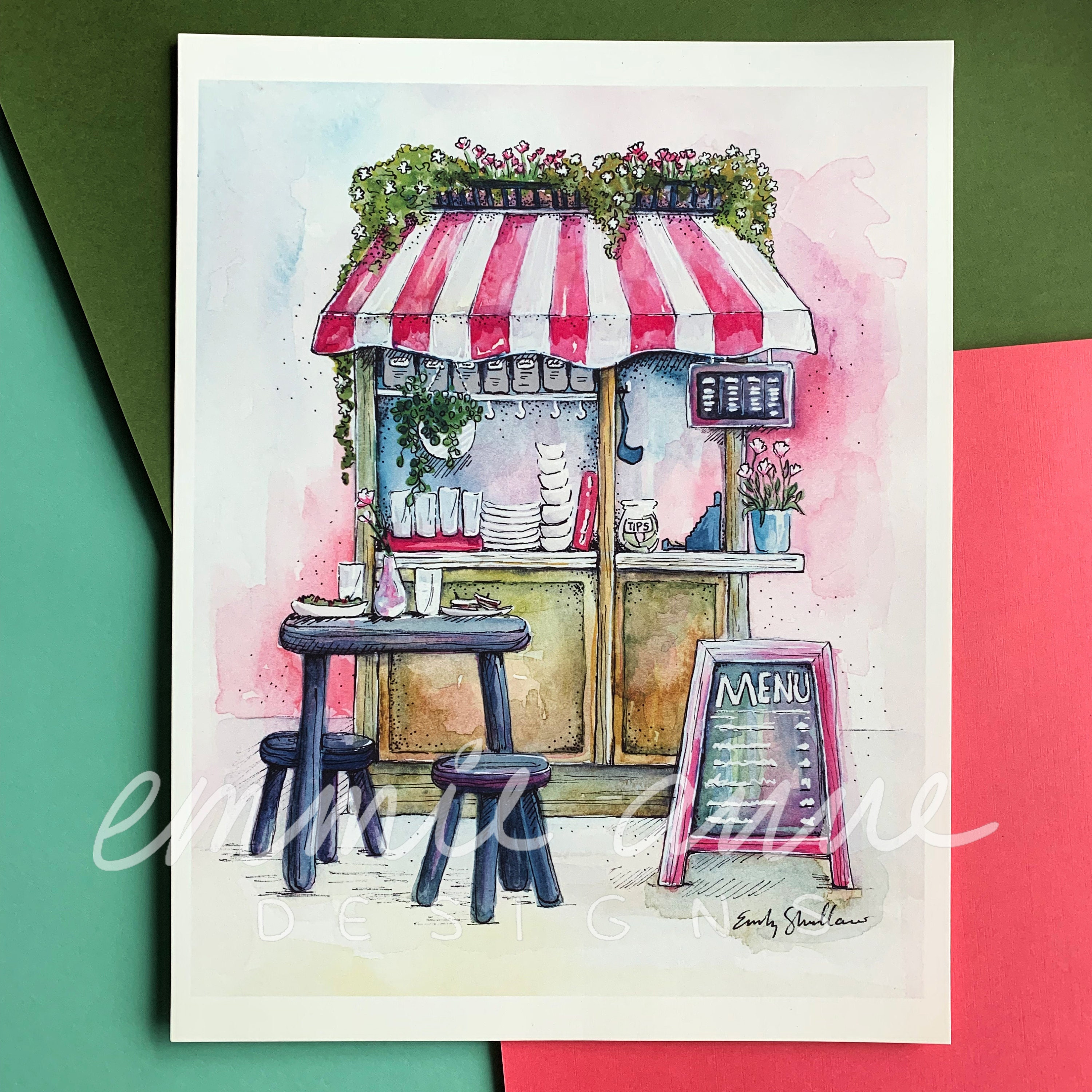 版画 Ly painter Coffee stand in the Painting Ly painter Coffee stand in the Painting
